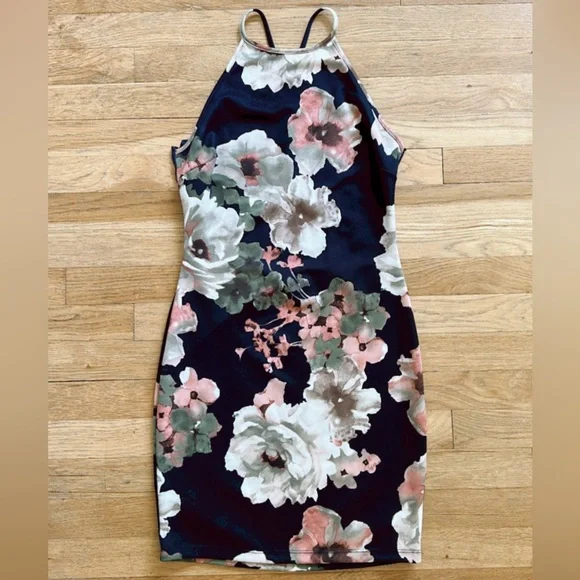 white christmas dresses Kailany Floral Ruffle Slit Formal Dress
